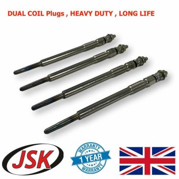 4X GLOW PLUGS DUAL COIL fits FORD C-Max Fiesta Focus Fusion 1.4 - 1.6 TDCI