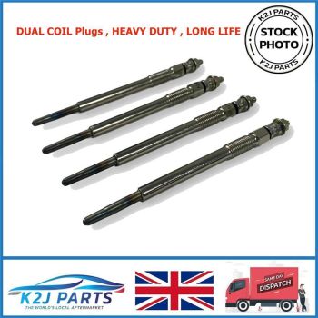 4X GLOW PLUGS DUAL COIL fits FORD C-Max Fiesta Focus Fusion 1.4 - 1.6 TDCI