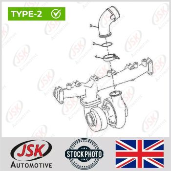 Type-2 Turbo Air Transfer Pipe Intake Elbow Cummins 5.9 6BT 6BTA 4BT HX35 HX40