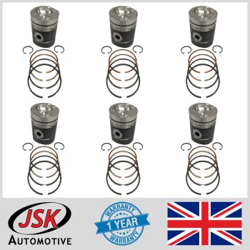 Set of Pistons with Pins & Rings STD Size for Leyland 402 107.25mm Bore