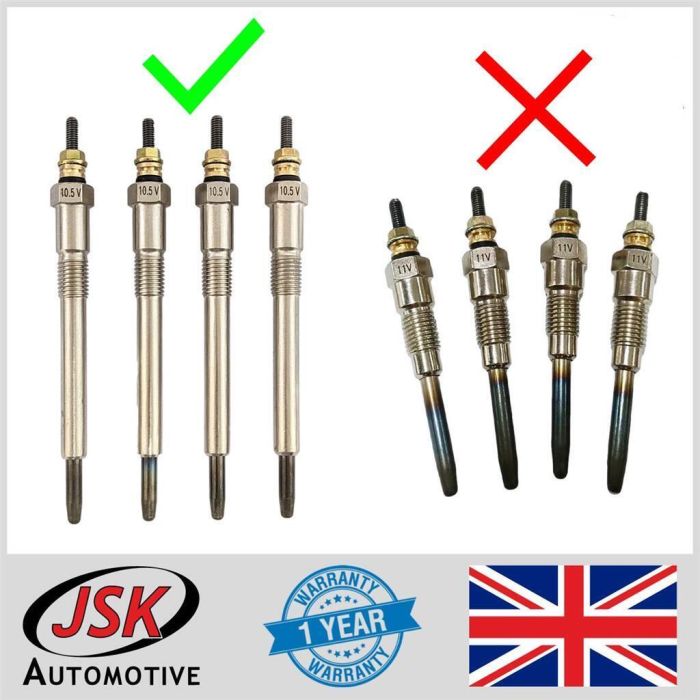 4) Glow Plugs For Kubota Engine, V1505, V1305, V1205